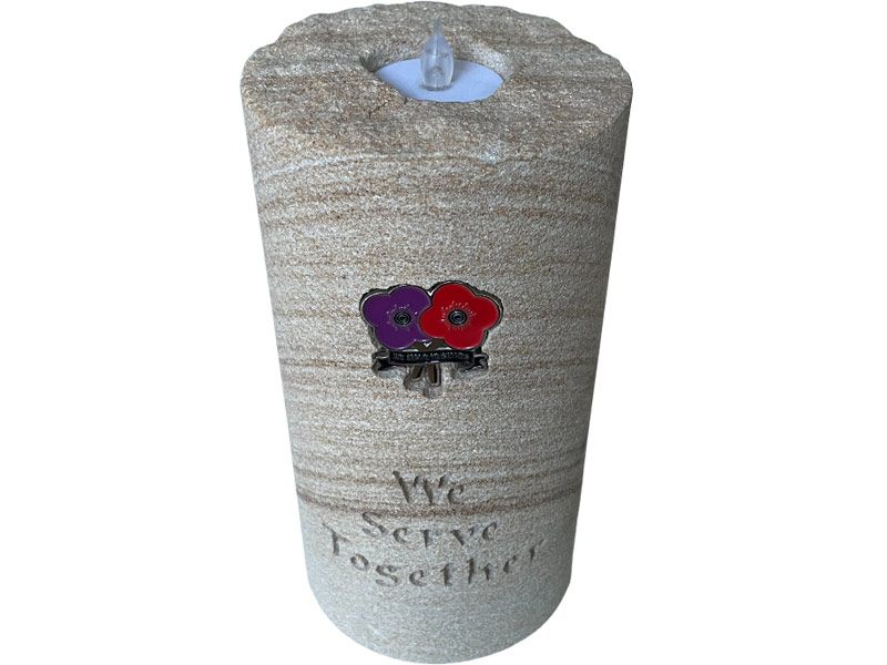 Eternal Remembrance Candle - Dual Red + Purple Poppy